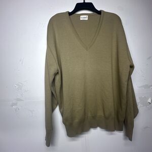 Men’s CLASSICS Sweater XL Tan V-Neck Pullover Casual Knit Top